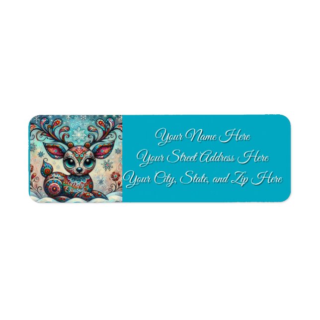 Etiqueta Dirección de devolución de renos de Navidades de o (Frente)