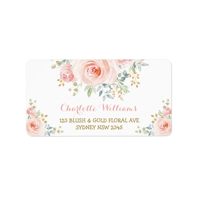 Etiqueta Dirección de devolución de Rosas florales de color (Frente)