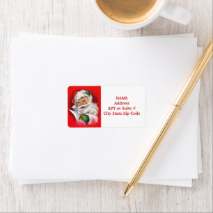 Etiqueta Dirección de devolución de Santa Claus vintage ret