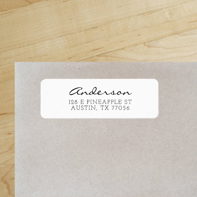 Etiqueta Dirección de devolución de script de nombre de fam ("Everyday is abundantly beautiful." 
Sincerely Best Wishes from Lucky Design World)