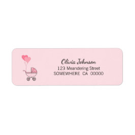 Etiqueta Dirección de devolución de Stroller rosa
