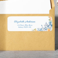 Dirección de devolución de tetera acuarela floral