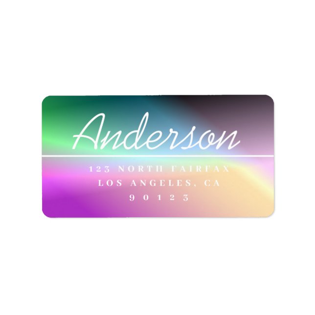 Etiqueta Dirección de devolución de tonos vivos de escritur (Frente)