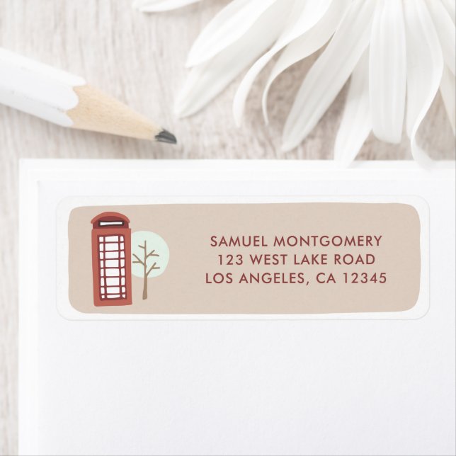 Etiqueta Dirección de devolución de vacaciones de la caja r (In situ)