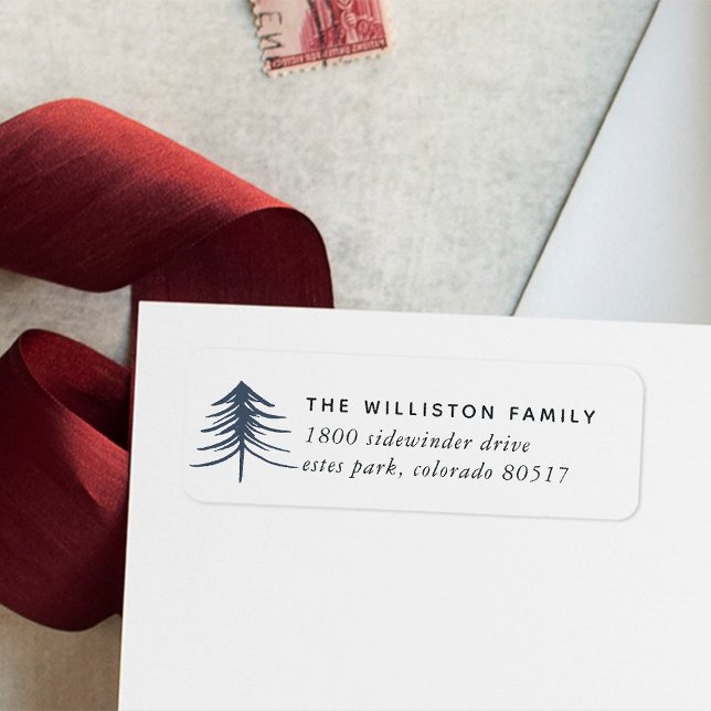 Etiqueta Dirección de devolución de vacaciones de pino esbo (Subido por el creador)