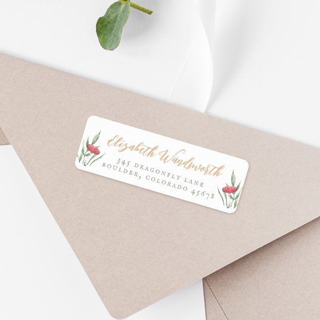 Etiqueta Dirección de devolución de vegetación exuberante d (Return Address Label Mock-up)