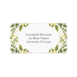 Etiqueta Dirección de devolución de verde de lemones