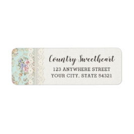 Etiqueta Dirección de devolución de vintage floral de Shabb