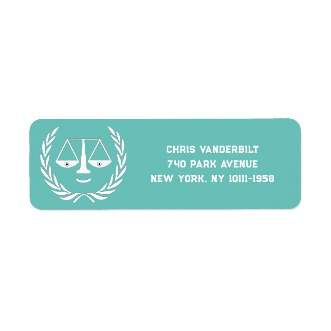 Etiqueta Dirección de devolución del abogado (Frente)