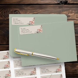 Etiqueta Dirección de devolución del Beige Neutral de Boho