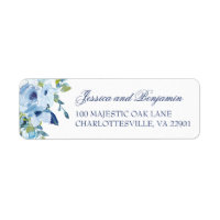 Dirección de devolución del Boda azul turbio flora