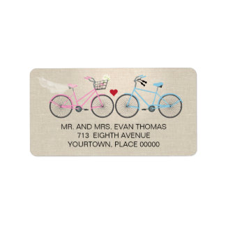 Etiqueta Dirección de devolución del Boda de bicicleta de e