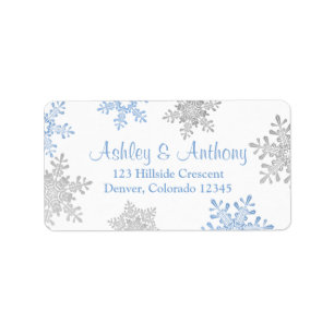 Etiqueta Dirección de devolución del Boda de copo de nieve 