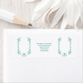 Etiqueta Dirección de devolución del Boda de diseño de Bell