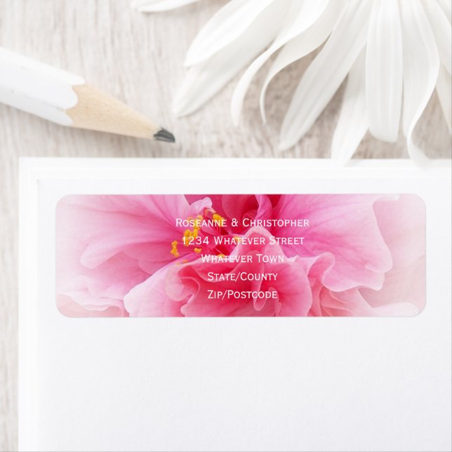 Etiqueta Dirección de devolución del Boda de diseño floral  (In situ)