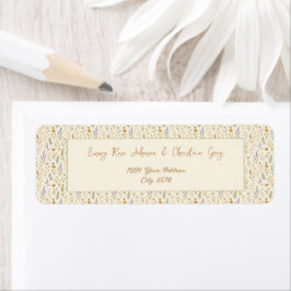 Etiqueta Dirección de devolución del Boda de flores silvest