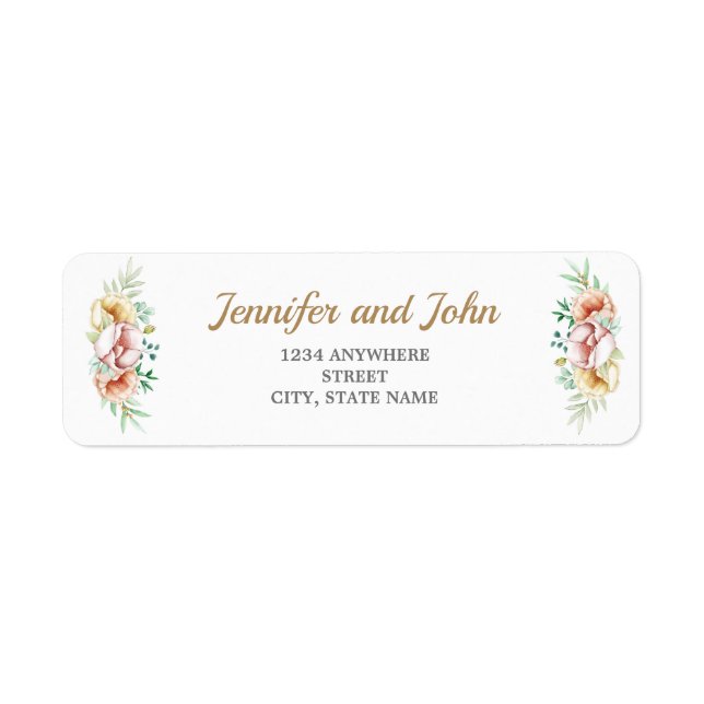 Etiqueta Dirección de devolución del Boda de follaje Eucaly (Frente)