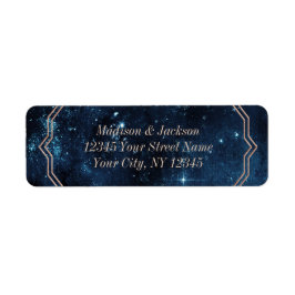 Etiqueta Dirección de devolución del Boda de galaxia celest