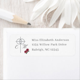 Etiqueta Dirección de devolución del Boda de Rosas finos