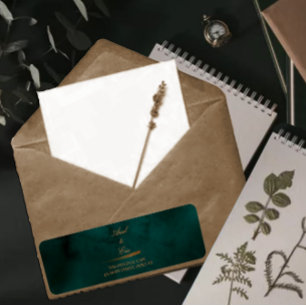 Etiqueta Dirección de devolución del Boda del Agante de Oro