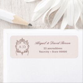 Etiqueta Dirección de devolución del Boda del Escudo de cos