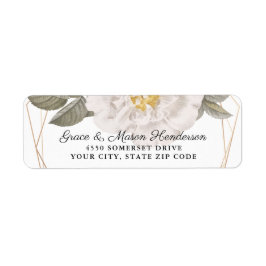 Etiqueta Dirección de devolución del Boda del marco dorado 