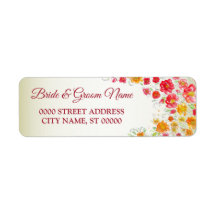 Dirección de devolución del Boda floral rosado roj