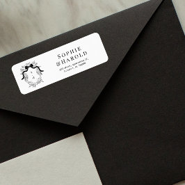 Etiqueta Dirección de devolución del Boda francés monograma