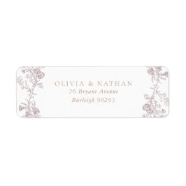 Etiqueta Dirección de devolución del Boda neutro Vintage Cl
