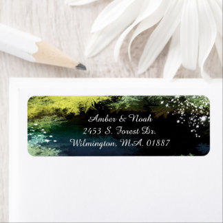 Etiqueta Dirección de devolución del Boda Starry Forest