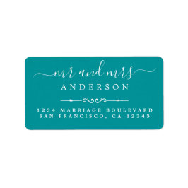 Etiqueta Dirección de devolución del Boda verde de Mrs. Scr