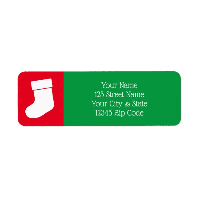 Etiqueta Dirección de devolución del calcetín de Navidades  (Frente)