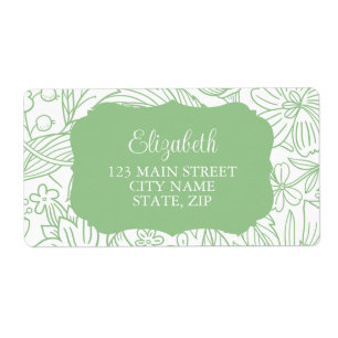 Etiqueta Dirección de devolución del Chica de Flora Blanca 