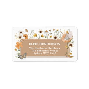Etiqueta Dirección de devolución del Jardín de flores silve