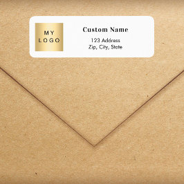 Etiqueta Dirección de devolución del logotipo comercial de 