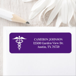 Etiqueta Dirección de devolución del Médica Purple Medical