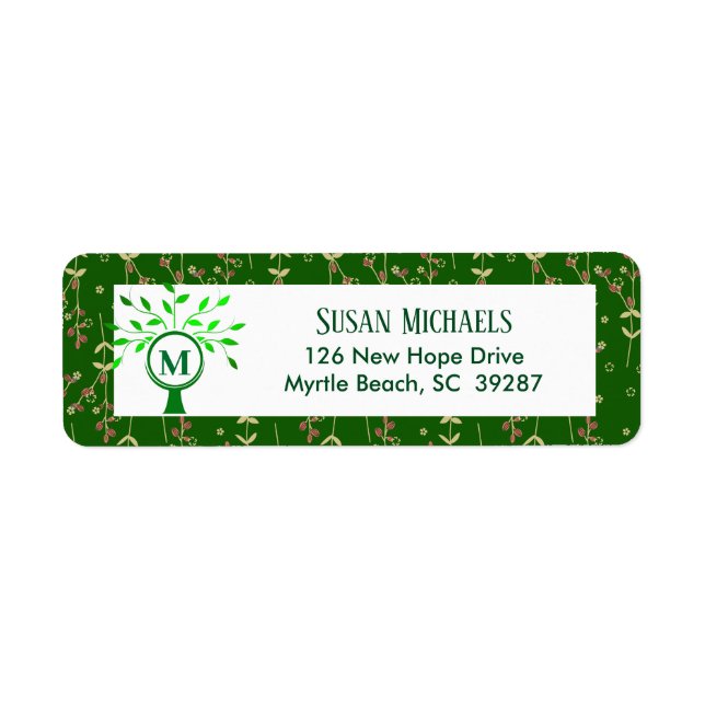 Etiqueta Dirección de devolución del monograma de la unión  (Frente)