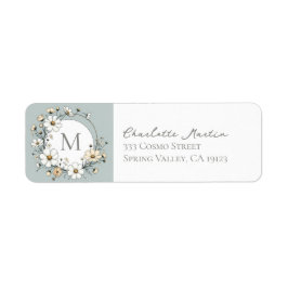 Etiqueta Dirección de devolución del monograma del boho ver