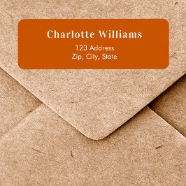 Etiqueta Dirección de devolución del naranja quemado