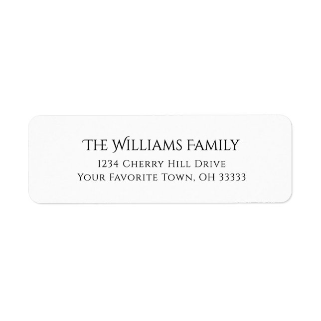 Etiqueta Dirección de devolución del nombre de familia de l (Frente)