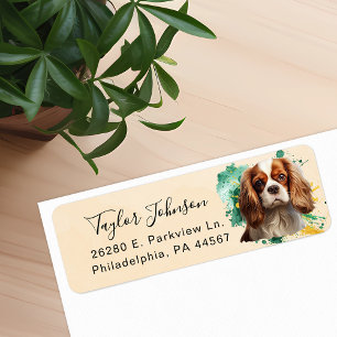 Etiqueta Dirección de devolución del perro Cavalier King Ch