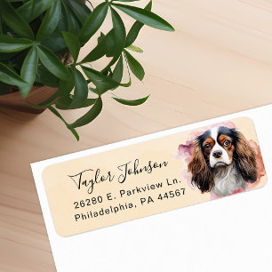 Etiqueta Dirección de devolución del perro Cavalier King Ch
