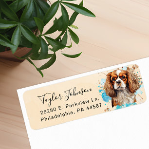Etiqueta Dirección de devolución del perro Cavalier King Ch