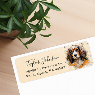 Etiqueta Dirección de devolución del perro Cavalier King Ch