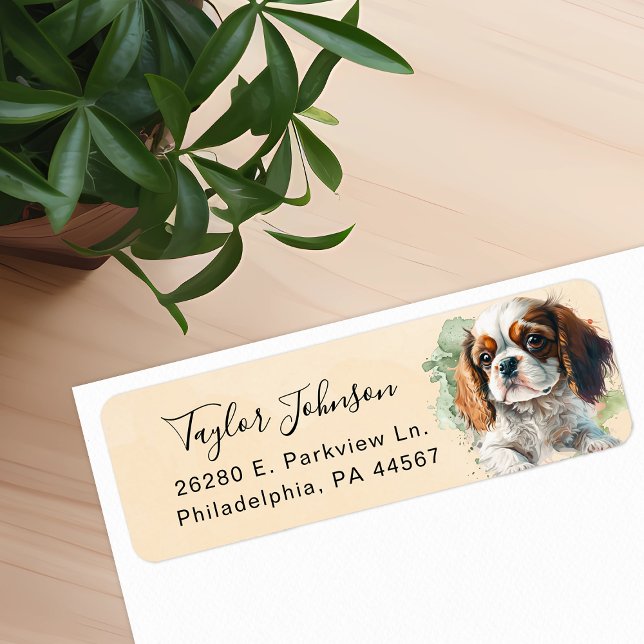 Etiqueta Dirección de devolución del perro Cavalier King Ch (Subido por el creador)