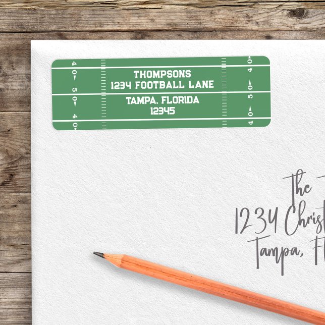 Etiqueta Dirección de devolución del Personalizado de campo (Football Field Custom Return address label,)