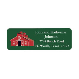 Etiqueta Dirección de devolución del Rancho de Granja Rojo