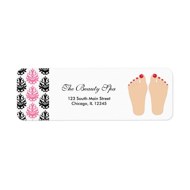 Etiqueta Dirección de devolución del spa (Frente)