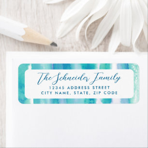 Etiqueta Dirección de devolución del tinte de color azul ve