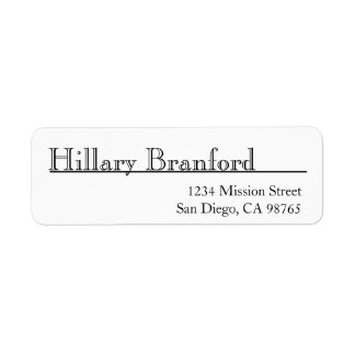 Etiqueta Dirección de devolución elegante de cara abierta e